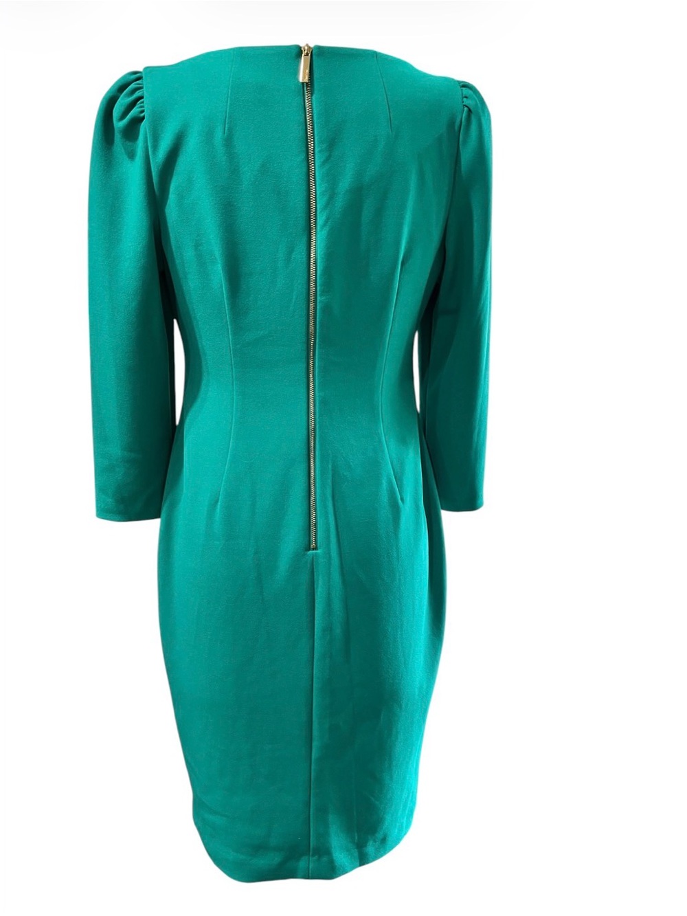 Calvin Klein Teal Sheath Dress with Three-Quarter Sleeves Size 6 Office Career - Picture 3 of 13